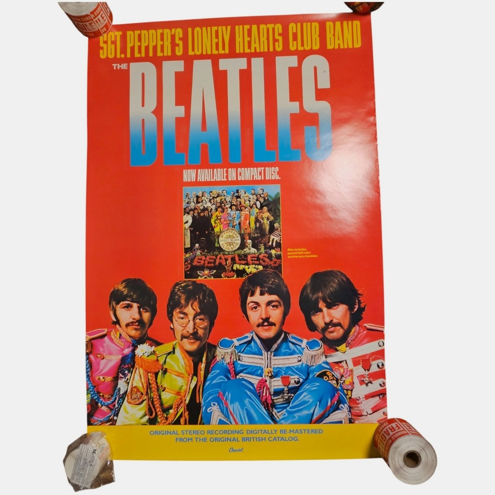 The Beatles Sgt. Pepper's Lonely Hearts Club Band 24x36 VTG 1987 Promo Poster